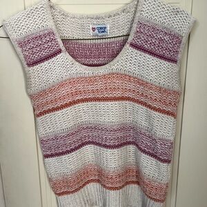 Vintage College Town Colorful Striped Sweater Vest